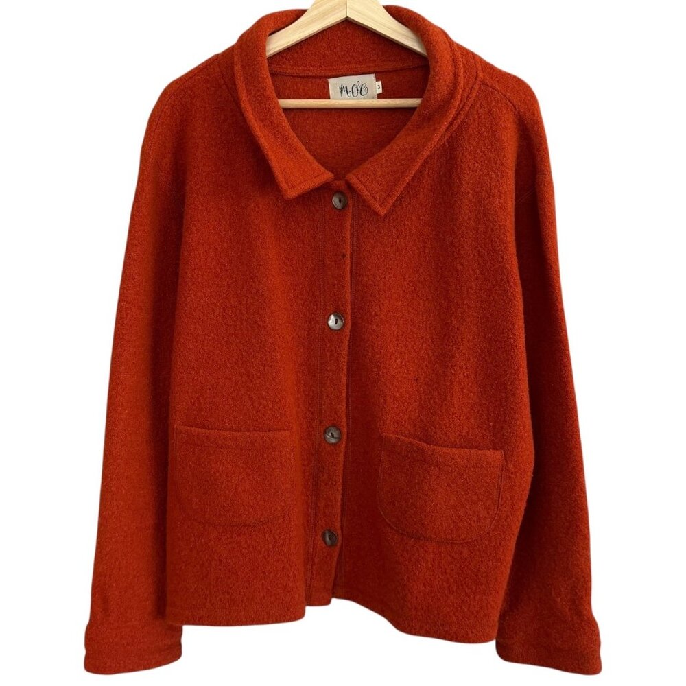 Vintage Moe‎ Womens Wool Jacket Boho Cabincore Burnt Orange M